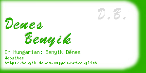 denes benyik business card