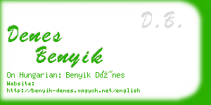 denes benyik business card